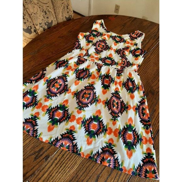 Vibrant Orange and Purple Mini Dress - Picture 3 of 4